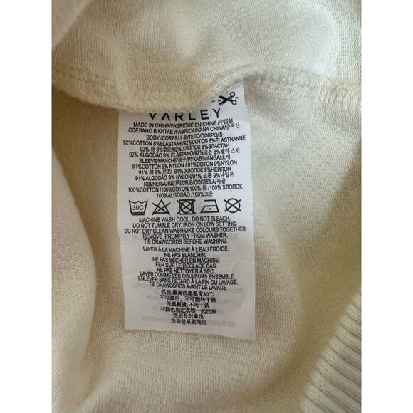 Anthropologie Varley Freya Funnel Neck Sweatshirt Ivory Size Medium Cream Cowl - Picture 6 of 12